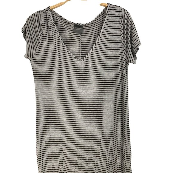 Olivia Rae NY Striped V-Neck Maxi Shirt Dress Swim Cover L RCC10465 EUC Vacay - Picture 7 of 8